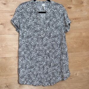 H&M Monochrome Leaf Print Blouse